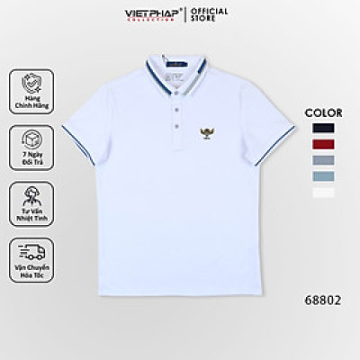 Áo Polo Nam VIỆT PHÁP Form Basic Chất liệu Cotton co giãn thấm hút mồ hồi tốt  68802