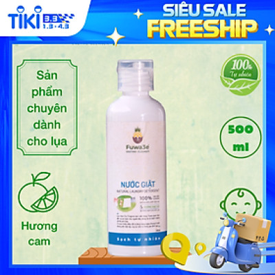 Nước giặt quần áo hữu cơ Fuwa3e an toàn cho bé chuyên giặt lụa hương bạc hà 100ml