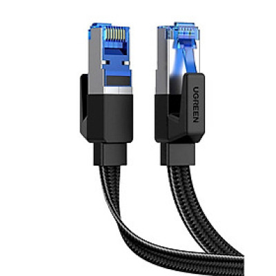 Ugreen UG40168NW190TK 0.5m 40Gbps 2000mhz dây dẹt Nylon Braided Màu Đen Cáp mạng Cat8 - HÀNG CHÍNH HÃNG
