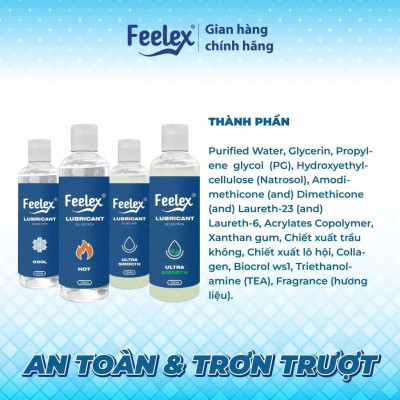 Gel bôi trơn Feelex Lubricant mát lạnh, ấm nóng, siêu trơn - Lọ 250ml