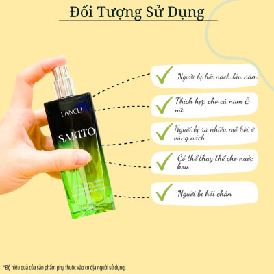 COMBO 4 Lọ Xịt Khử Mùi SAKITO LANCEJ 50ml, Sạch Vùng Nách, Ngăn Tiết Mồ Hôi, Không Ố Vàng Áo