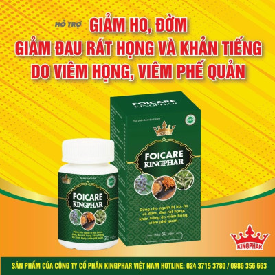 Viên uống Bổ phổi Foicare Kingphar, lọ 60v