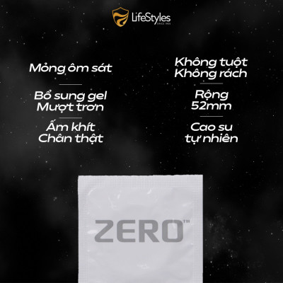 Combo Mỏng Chạm Đỉnh - Bao cao su LifeStyles Zero 12 bao + 1 Bao cao su Lifestyles Skyn Elite Nonlatex 10 bao