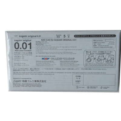 Bao cao su Sagami 001 - 5s -  Siêu mỏng - Che Tên Sp
