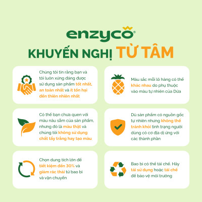 Nước ngâm rửa rau củ quả, thực phẩm sinh học Enzyco 4L - 100% Enzyme Dứa