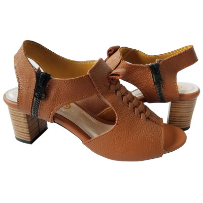 Giày Sandal Cao Gót Da Bò BIGGBEN Cao 5 Phân SDCG60