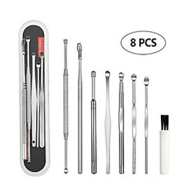 Dụng Cụ Lấy Ráy Tai Chuyên Nghiệp 6 và 8 Món Kèm Hộp - Hàng Loại 1 - CHính Hãng MINIIN