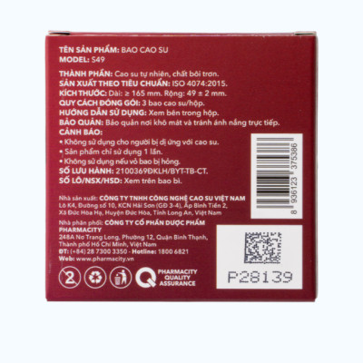 Bao Cao Su Pharmacity Ultra Invisible Cherry (Hộp 3 cái)