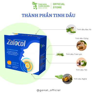 Combo 3 hộp 20 viên - Viên ngậm ho thảo mộc Zalocol Hỗ trợ giảm đờm, đau rát họng, khản tiếng - Genat - Giao 2H HCM