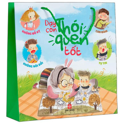 Sách - Bộ Sách Dạy Con Thói Quen Tốt - Tự Tin + Can Đảm + Không Nói Dối + Không Đố Kỵ (Túi 4 Cuốn)