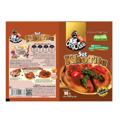 Lốc 15 Gói Sốt Kho Tiêu Ông Chà Và 90g (Simmered With Pepper Sauce)