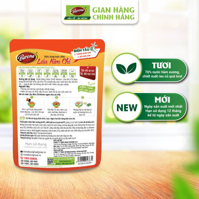 Nước dùng Lẩu Kim Chi Barona 180g tươi ngon chuẩn vị không cần nêm nếm