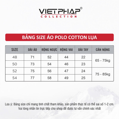 Áo Polo Nam VIỆT PHÁP Form Luxury - Thun Cotton Lụa , lịch lãm, sang trọng 24375