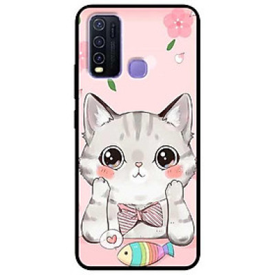 Ốp lưng dành cho Vivo Y30 - Y30i - Y50 mẫu Mèo Hồng Ăn Cá