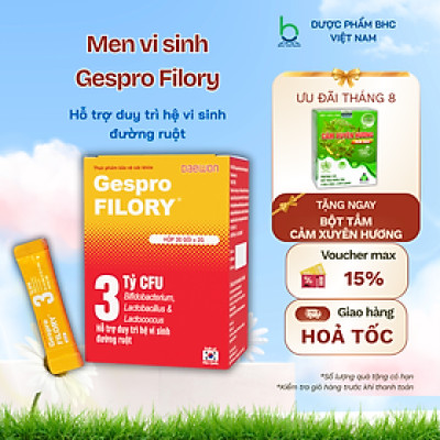 Men Vi Sinh Gespro Filory Bổ Sung Lợi Khuẩn, Hỗ Trợ Tiêu Hóa, Tăng Cường Sức Đề Kháng - 30 gói