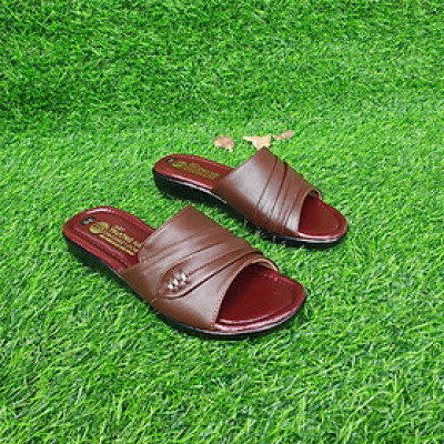 Dép nữ trung niên 3.5cm Trường Hải đính bông 2 màu nâu, đen Đế PU nhẹ DN89