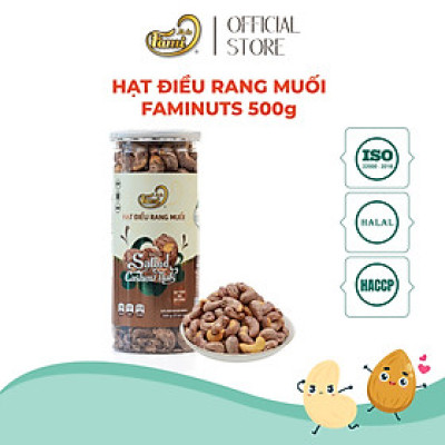 [Hạt Điều Rang Muối A+] Hạt Điều Rang Muối Vỏ Lụa, Hạt Điều Rang Muối A Cồ, Hạt Điều Rang Muối Size A+ 400 Hạt/ 1 Kg - Hũ Nắp Nhôm 500g - Hạt Dinh Dưỡng Cao Cấp FAMINUTS