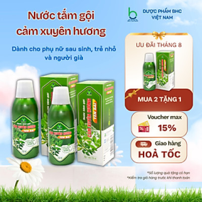 Nước Tắm Gội Cảm Xuyên Hương Hỗ Trợ Phòng Ngừa Cảm Lạnh, Cảm Cúm - 250ml