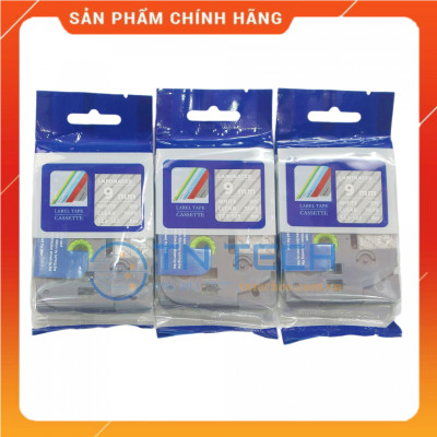 Nhãn In Tz2-125 - Trắng nền trong 9mm x 8m - Dùng cho máy in BROTHER - AIMO - PUTY [Hàng nhập khẩu]