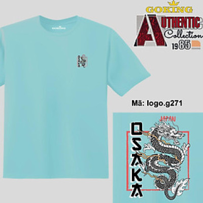 OSAKA, mã logo.g271. Áo thun nam nữ in logo đẹp, form unisex. Áo phông GOKING hàng hiệu, quà tặng cao cấp cho gia đình, cặp đôi, lớp nhóm, doanh nghiệp
