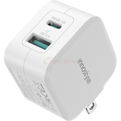 Cốc sạc Innostyle Minigo Pro III 1USB 1Type-C PD20W IC20-2PDWHI - Hàng chính hãng