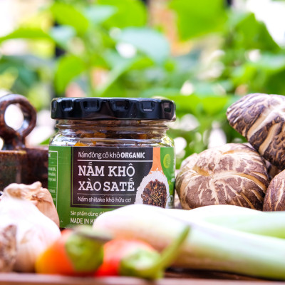 JOYFUL FARM - Nấm Đông Cô ORGANIC xào Sa tế CHAY (80gram)