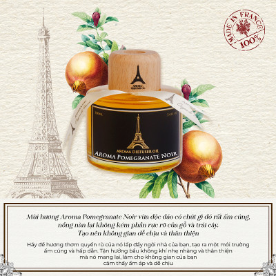 Pomegranate Noir - Tinh Dầu Thơm Phòng Que Gỗ, Nước Hoa Khuếch Tán Thiên Nhiên 100ml Cao Cấp, Sang Trọng