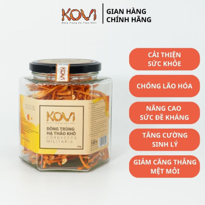 Đông trùng hạ thảo KOVI khô sấy thăng hoa 25g | Loại đẹp chất lượng cao tốt cho sức khỏe