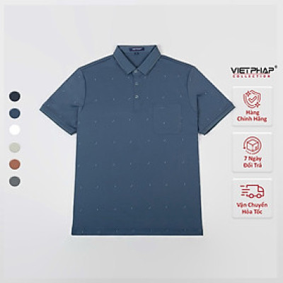 Áo Polo Nam VIỆT PHÁP Form Luxury - Thun Lụa Lạnh In, lịch lãm, sang trọng 50564