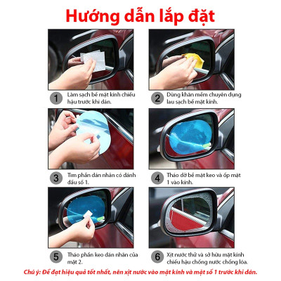 Miếng dán chống nước gương chiếu hậu xe hơi