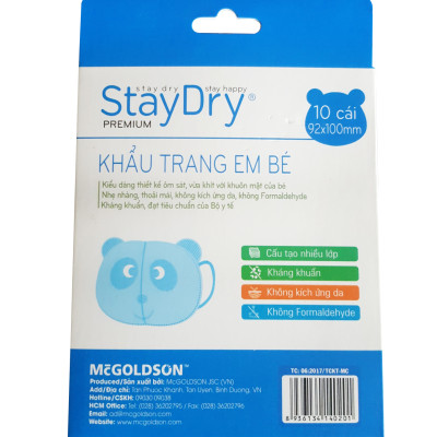Khẩu trang trẻ em Gấu trúc StayDry