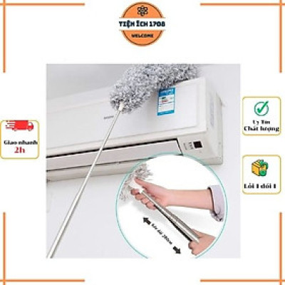Chổi Quét Trần Nhà Bằng Sợi Cán Dài Xếp Gọn 2m8 - Chổi Quét Bụi Đa Năng Rút Xoay 360 Độ