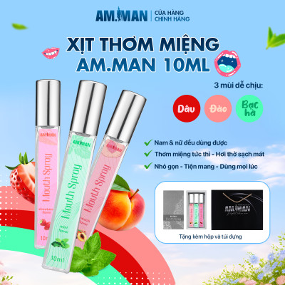 Xịt Thơm Miệng AM-MAN MOUTH SPRAY 10ml Cho Nam Nữ Vị Trái Cây Tự Nhiên Cho Hơi Thở Thơm Mát