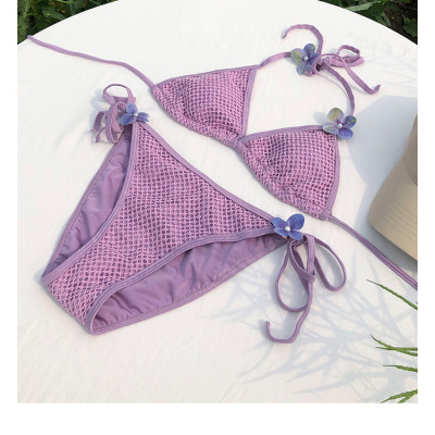 Bikini Tam Giác Kèm Khăn Lưới Quyến Rũ