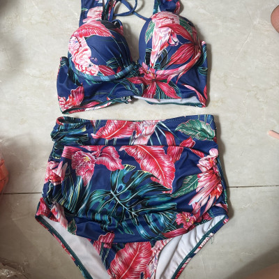 Bikini 2 Mảnh Cạp Cao Họa Tiết