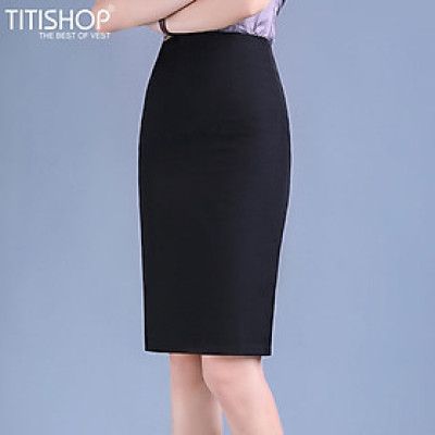  Chân váy Bút chì Titishop ACC440 Đen