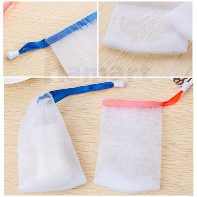 Túi Lưới Đựng Xà Phòng Tạo Bọt Xà Bông Tắm 2 Lớp Có Dây Rút Treo Tường Tiện Lợi Nhiều Màu