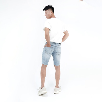 Quần Short Jeans Nam Cao Cấp HUNTER X-RAYS Form Slimfit Màu Xanh Wash Bạc S37