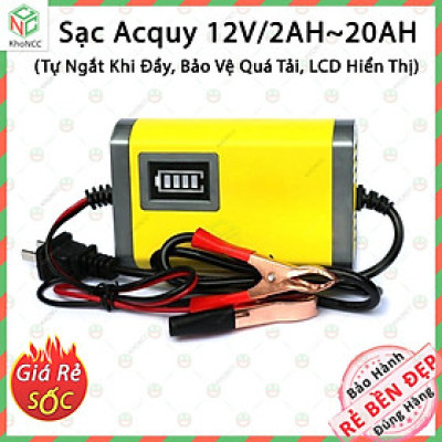 [Quá Tiện] Sạc Bình Ắc Quy KhoNCC Hàng Chính Hãng - Điện áp 12V2A dòng 2~20Ah - Cho Cả Bình Khô Hoặc Nước Của Xe Máy, Ôtô - KDHS-SAQXM