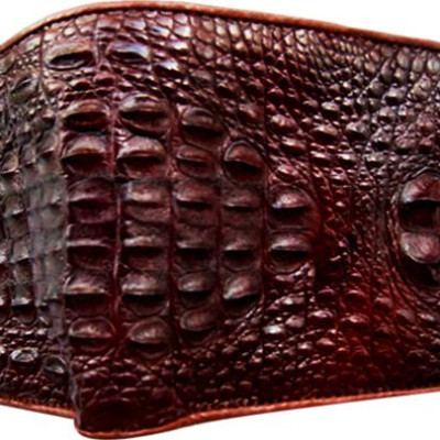 Ví Nam Da Cá Sấu Nguyên Con Huy Hoàng HT2205 (12.5 x 10 cm) - Nâu Đỏ