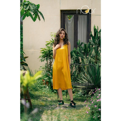 Váy Ngủ Lụa Hai Dây Suông Dáng Dài Cao Cấp Siêu Mát Cèdre Thương Hiệu nOor - NV557