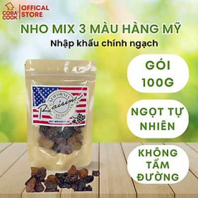 Nho Khô Không Đường 3 Màu Hàng Mỹ Ngọt Tự Nhiên