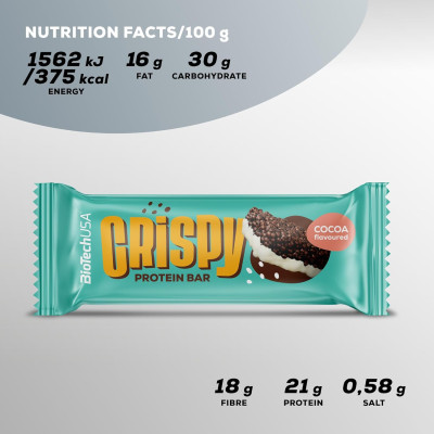 Bánh BioTech USA Crispy Protein Bar (40g, 16 bánh), Bánh Bổ Sung Protein, Phục Hồi và Phát Triển Cơ