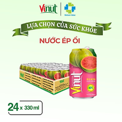 Thùng 24 Lon Nước Ép Ổi Vinut 330ml