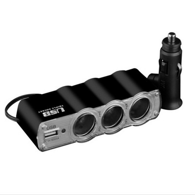 Bộ Chia Tẩu Sạc Ô Tô 1 Ra 3 Cổng Cao Cấp Socket - Hàng Nhập Khẩu