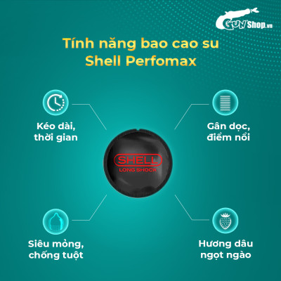 Bao cao su Shell Dino Apato - Hộp 1 phụ kiện + 1 bao Shell Performax (Hộp 2 cái)