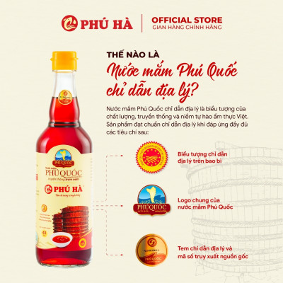 Nước mắm Phú Quốc Chỉ Dẫn Địa Lý Phú Hà 40 độ đạm - Hộp 6 chai 180ml