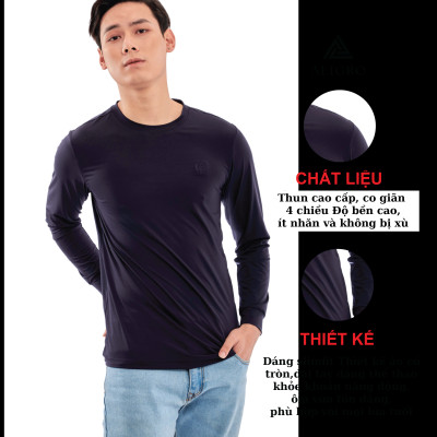 Áo Thun Nam Dài Tay Aligro Chất Liệu Cotton Cao Cấp, Siêu Mềm Mại, Dày Dặn, Cực Dễ Chịu, Thấm Hút Tốt ALGAPD062