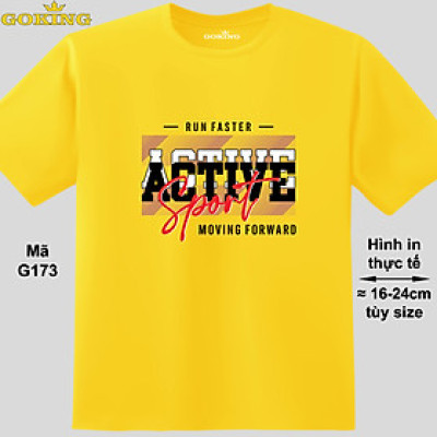 RUN FASTER - ACTIVE SPORT - MOVING FORWARD, mã G173. Áo thun in chữ siêu đẹp. Áo phông hàng hiệu GOKING cho nam nữ, cặp đôi, teen, trung niên. Quà tặng cao cấp cho gia đình, doanh nghiệp