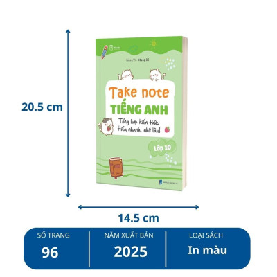 Sách - Take Note Tiếng Anh 10 - Tổng hợp kiến thức Hiểu nhanh, nhớ lâu - TKBooks